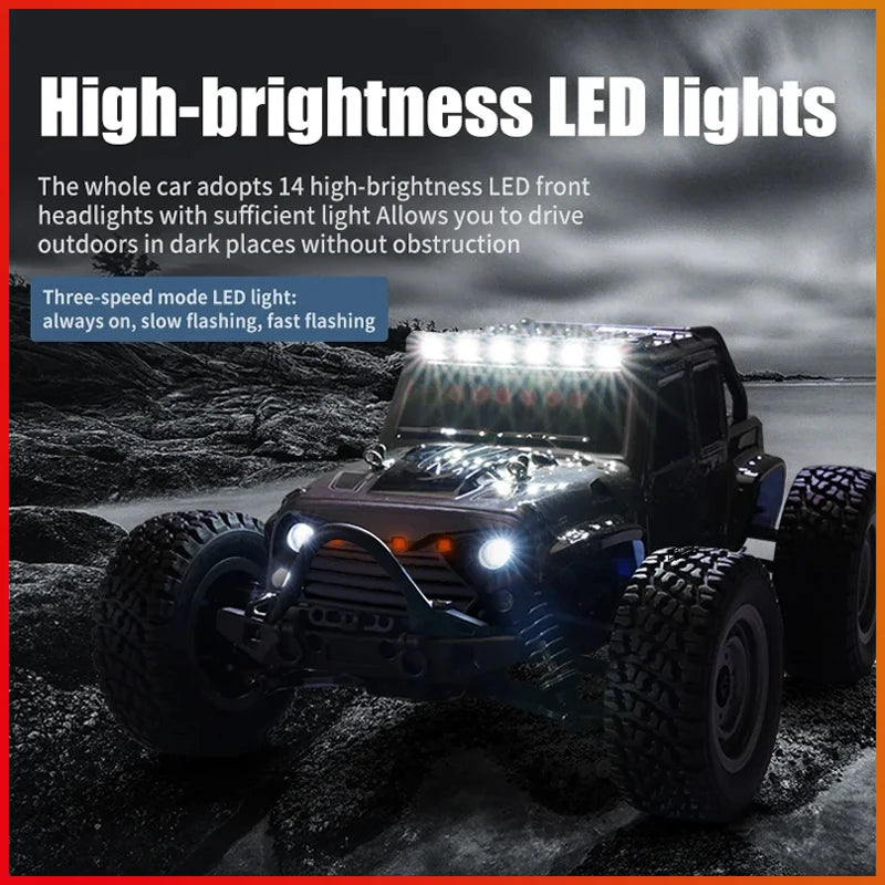 16103PRO 1:16 4WD RC Car with LED 2.4G Remote Control Cars 70KM/H High Speed Drift Monster Truck for Kids VS Wltoys 144001 Toys